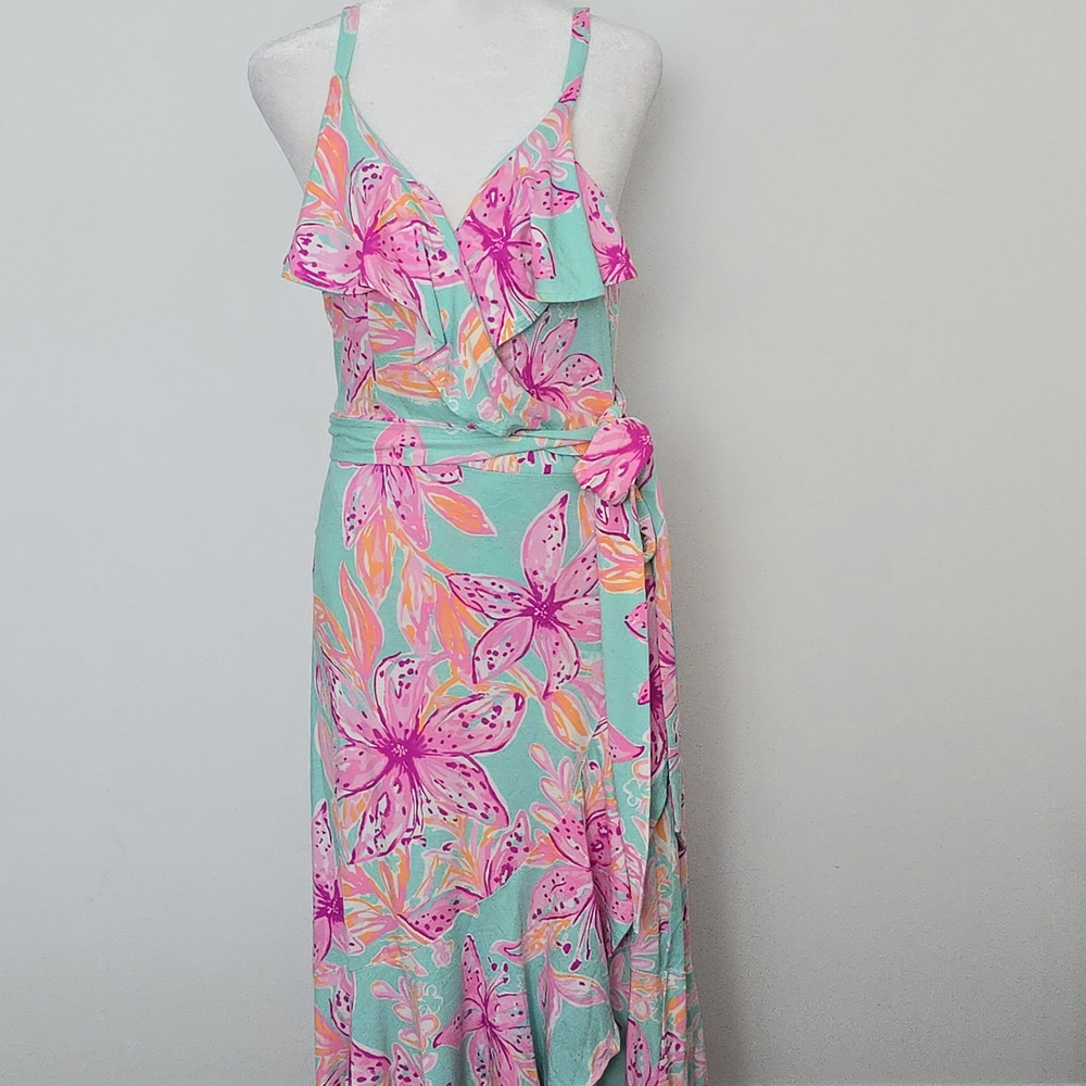 Lilly Pulitzer Pink and Aqua Floral Dress